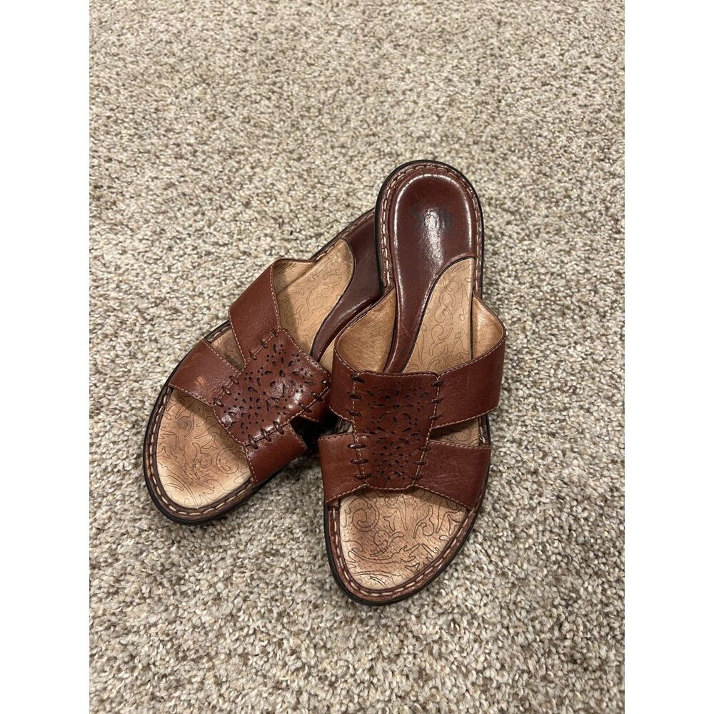 Vintage Söfft Leather Comfort Slide Sandals Size 8.5